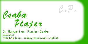 csaba plajer business card